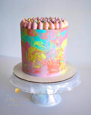 Tie Dye Buttercream Wrap Cake
